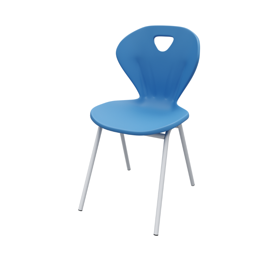 Стілець з міцного поліпропіленового (пластикового) моноблоку, каркас - кругла металева труба, АЛМАНТ, 435х500х840 мм.